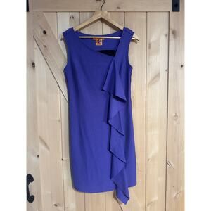 Tory Burch | Purple 100% Wool Lined Sleeveless Sheath Dress | Size XS